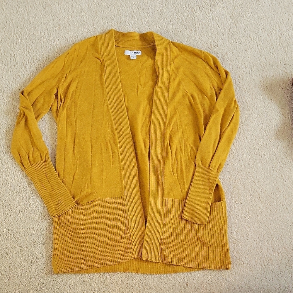 Sonoma Women's Yellow Cardigan Sweater